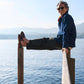 Overshirt in denim azzurro da uomo in cotone biologico