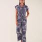 Tuta jumpsuit stampata con cintura