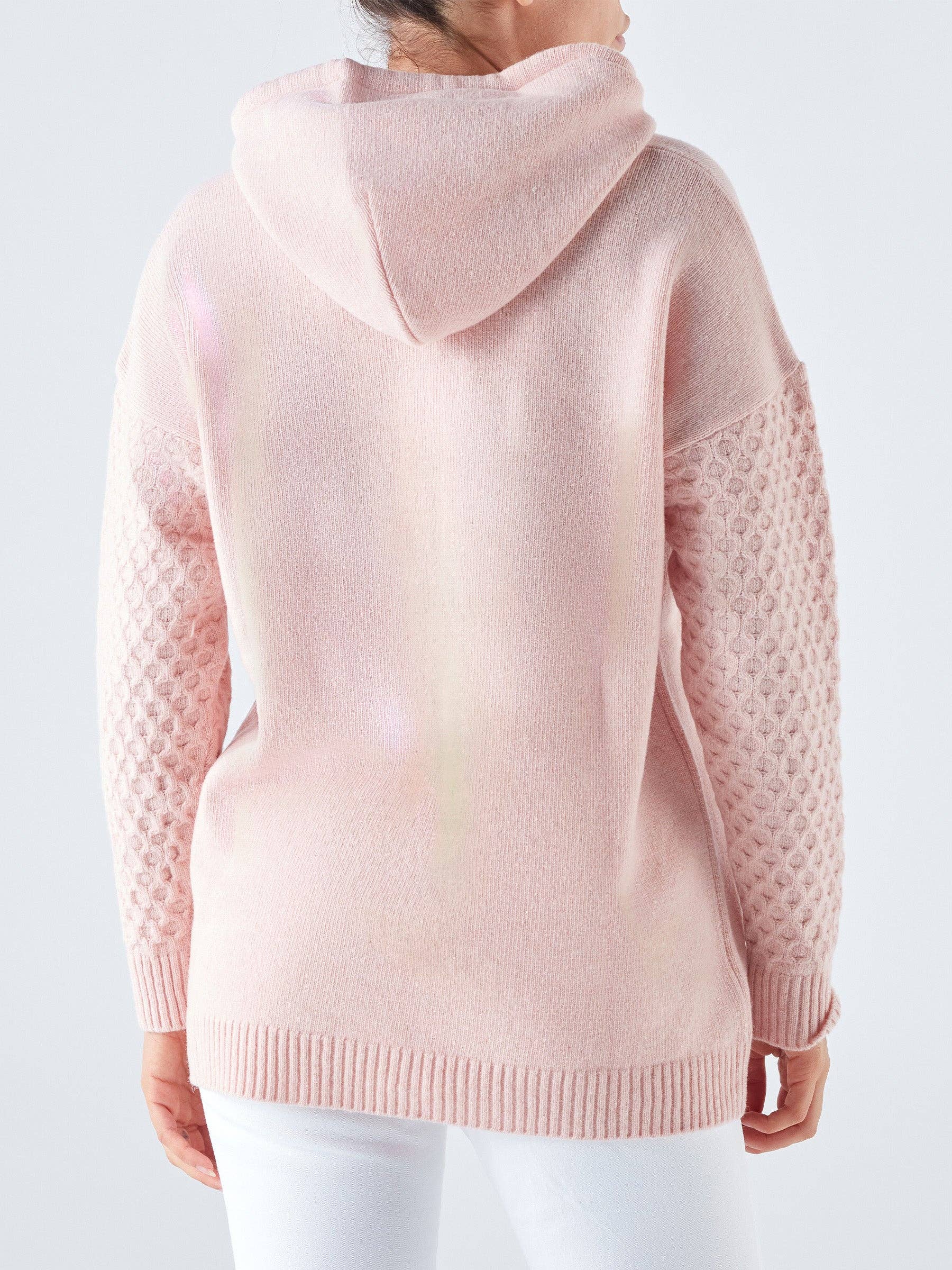 Felpa con cappuccio in maglia di lana