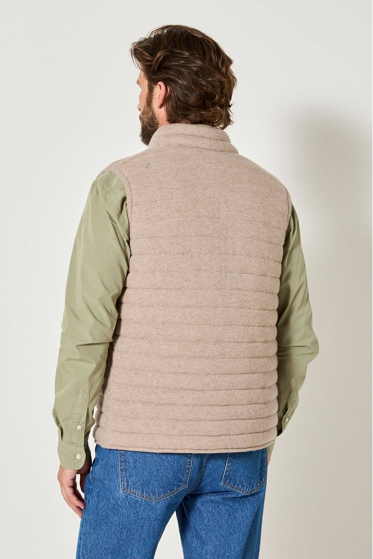 Gilet Imbottito Reversibile Uomo Beige