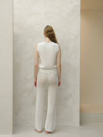 Pantaloni in cotone fine all’uncinetto