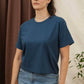 T-shirt boxy riciclata color cobalto