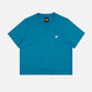 T-shirt essenziale donna blu mediterraneo in cotone biologico