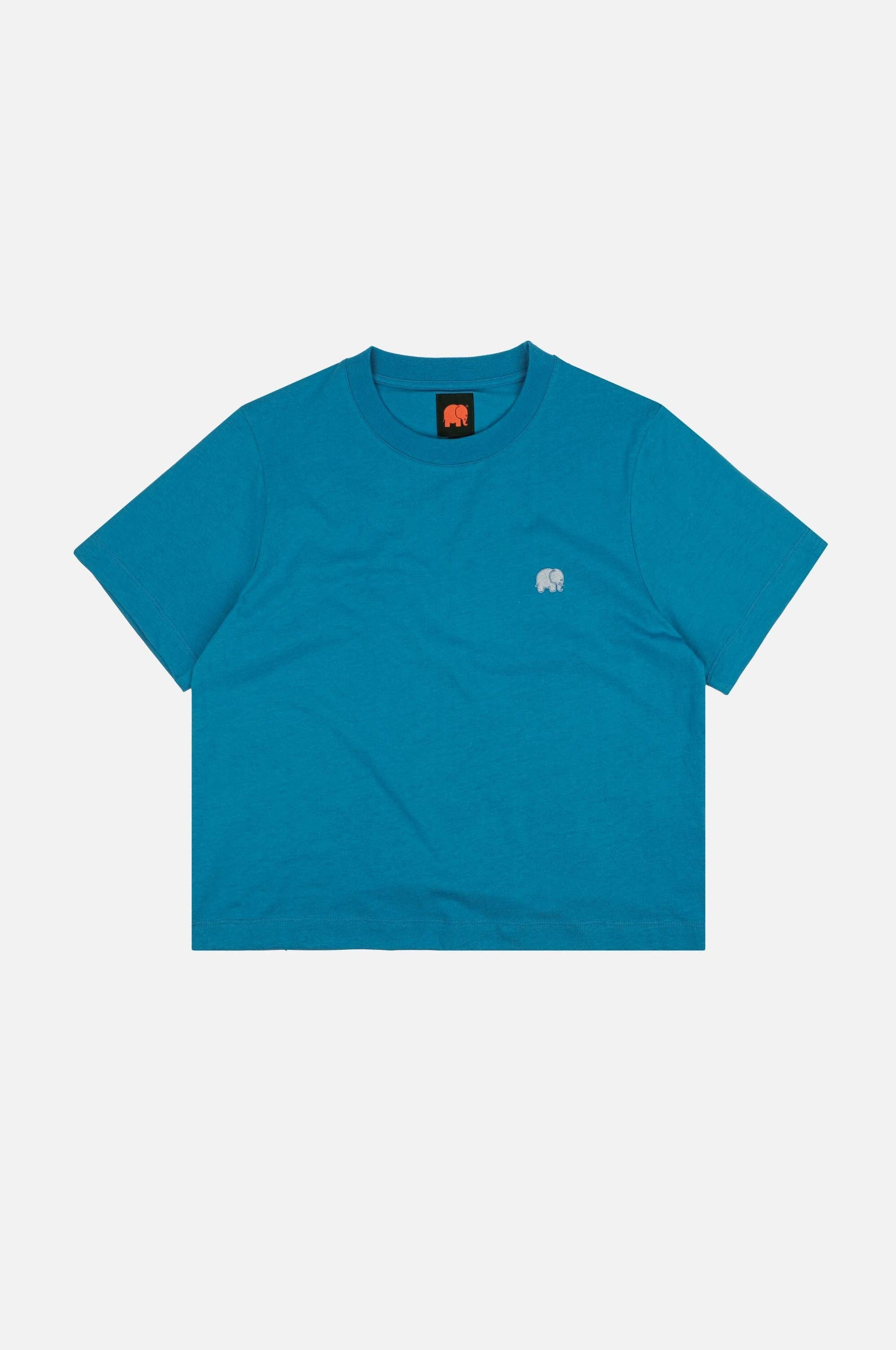 T-shirt essenziale donna blu mediterraneo in cotone biologico