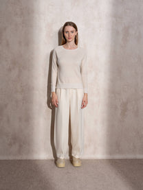 Maglione girocollo in lurex da donna