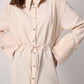 Camicia in viscosa crema con polsini ampi