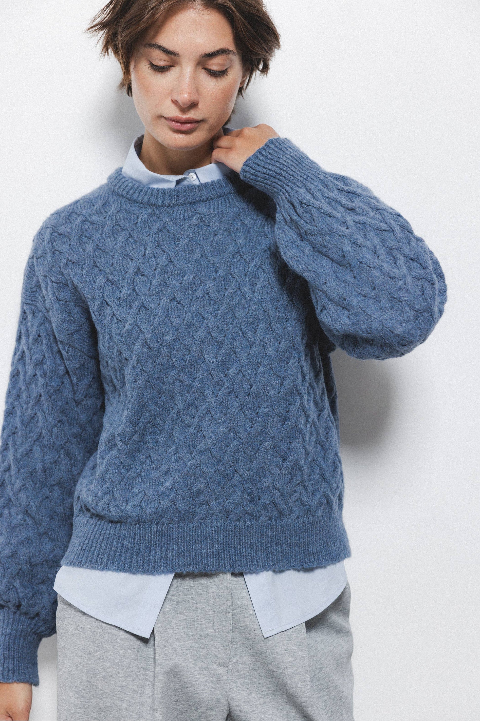 Maglione a maglia strutturata girocollo