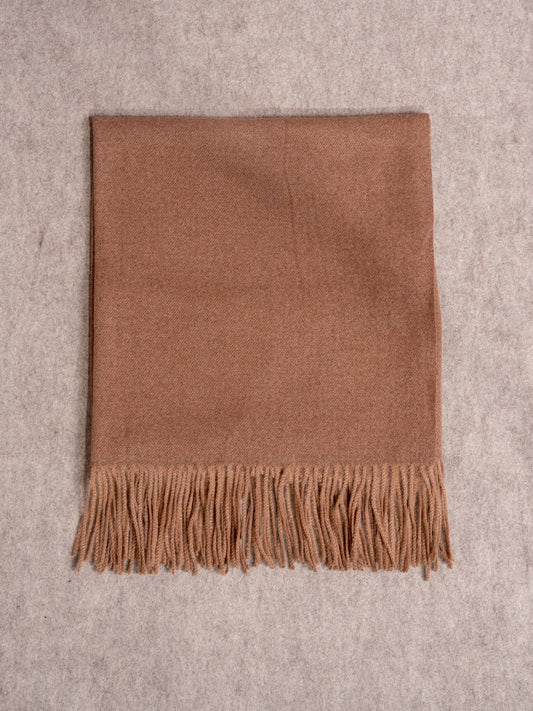 Sciarpa morbida in cashmere e viscosa con frange