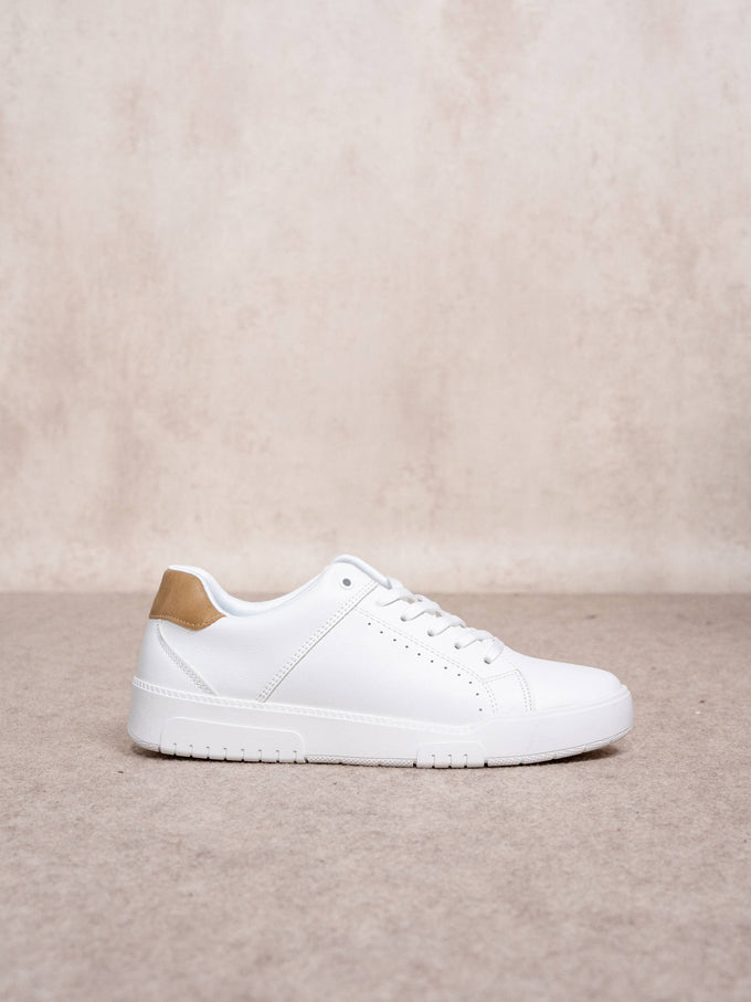 Sneakers bianche da uomo in ecopelle