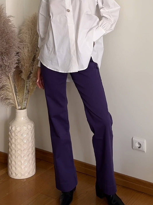 Pantaloni in twill elasticizzato a vestibilità comoda