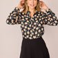 Camicia slim a margherite stile giungla