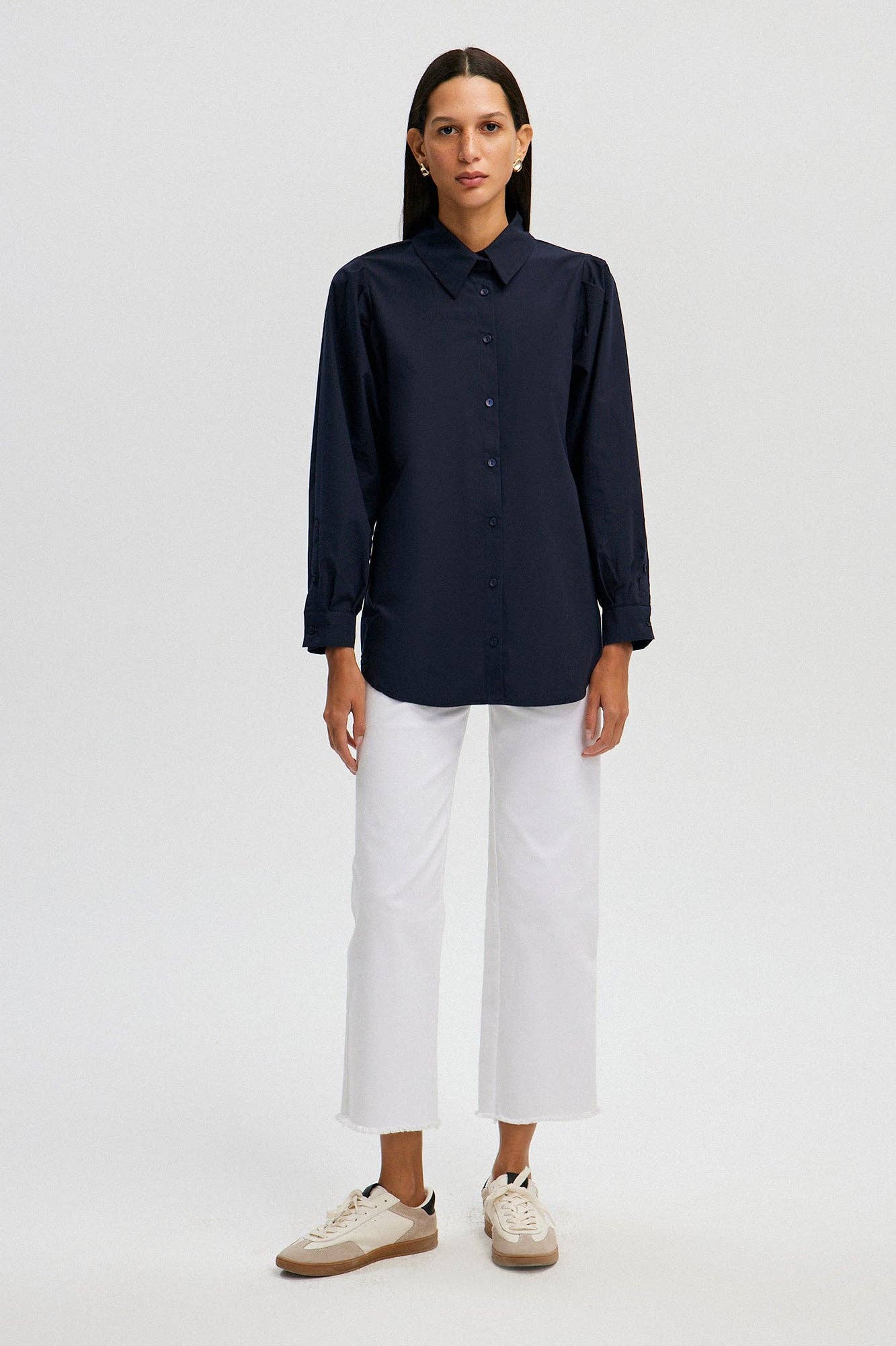 Camicia con maniche plissettate
