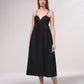 Abito midi in cotone con spalline sottili e schiena elastica