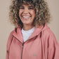 Felpa oversize con cappuccio e zip in cotone biologico rosa