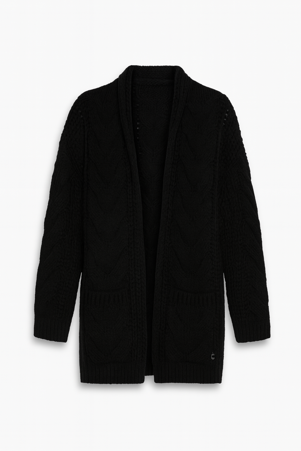 Cardigan lungo intrecciato oversize