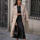 Trench lungo in gabardina doppiopetto da donna