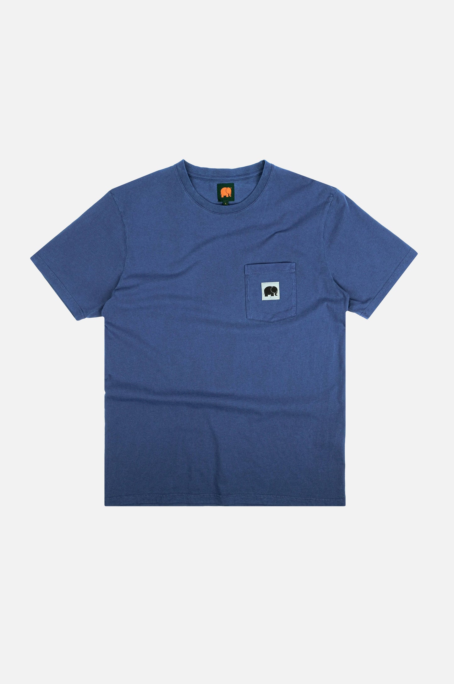 T-shirt in cotone biologico tinta in pigmento blu acqua profonda