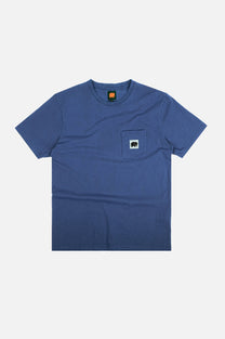 T-shirt in cotone biologico tinta in pigmento blu acqua profonda