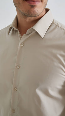 Camicia beige comfort fit da uomo