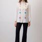 Camicia in popeline ricamata a fiori