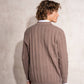 Maglione polo da uomo a coste con zip