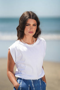 T-shirt girocollo in cotone 100%