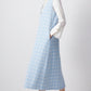 Abito midi in tweed senza maniche azzurro