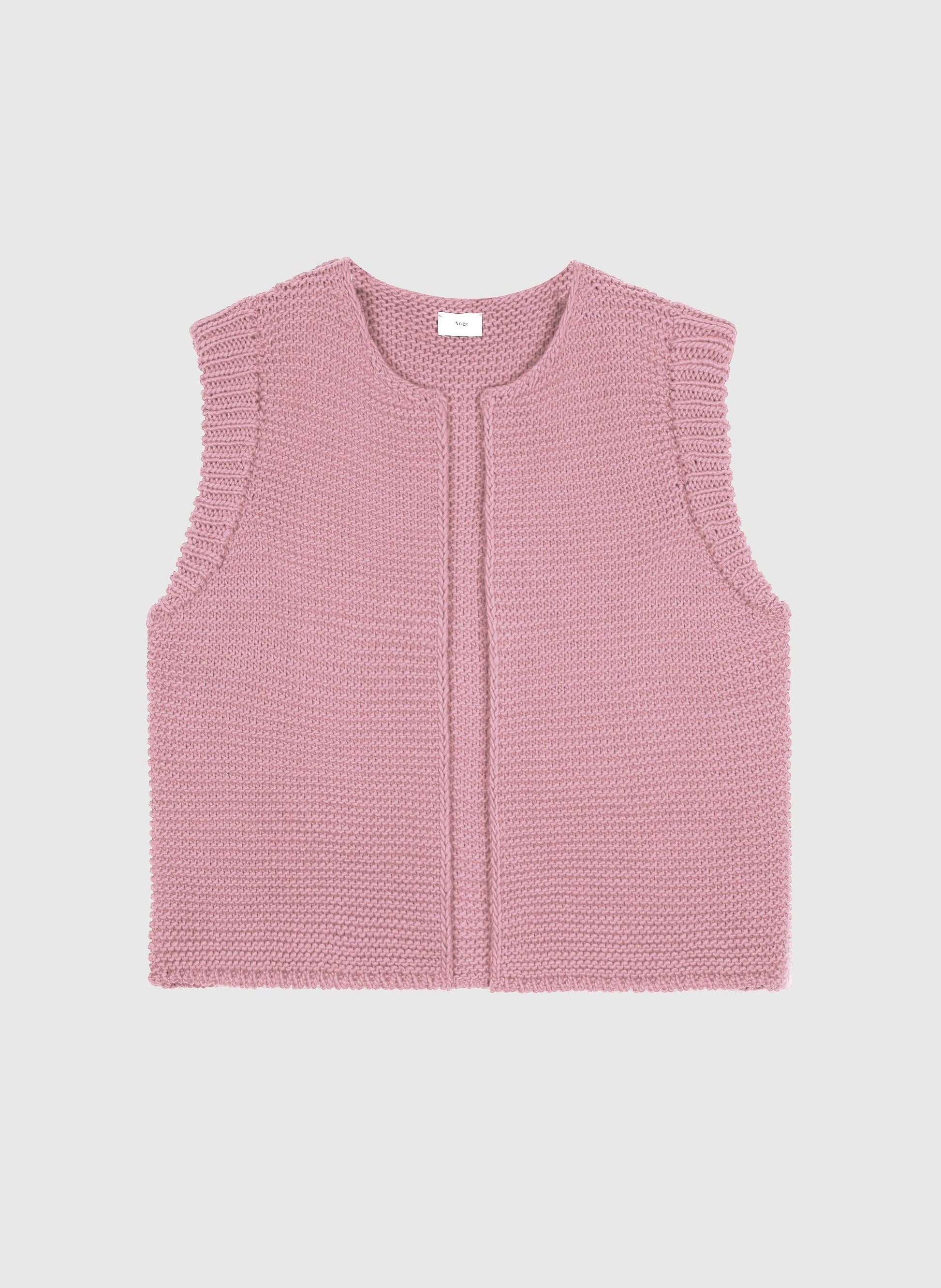 Gilet in maglia rosa Legringo