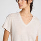 T-shirt in lino Simone grigio antico