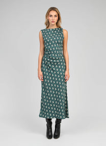 Abito midi verde Mirkala con stampa
