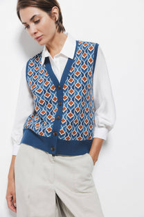 Gilet in maglia con motivo geometrico