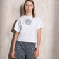 T-shirt bianca con applicazione lucida