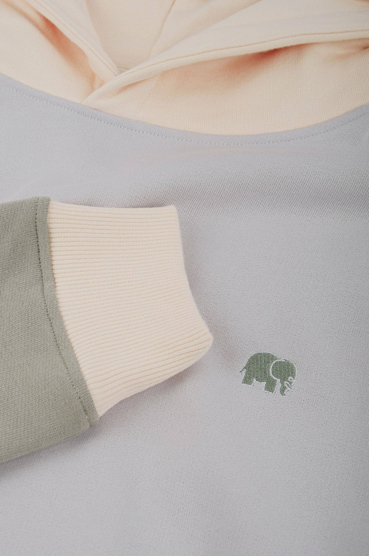 Felpa con cappuccio color block Acciaio Nebbia