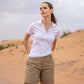 Polo bianca donna antimacchia in piqué