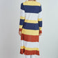 Cardigan lungo a righe in viscosa