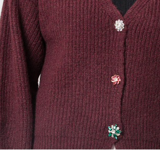 Cardigan in maglia con bottoni gioiello