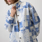 Giacca bomber oversize con stampa paisley