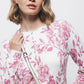 Cardigan in maglia con motivo floreale