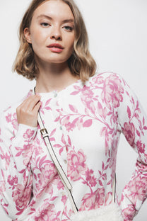 Cardigan in maglia con motivo floreale