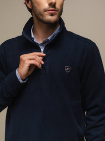 Polo uomo in felpa mezza zip