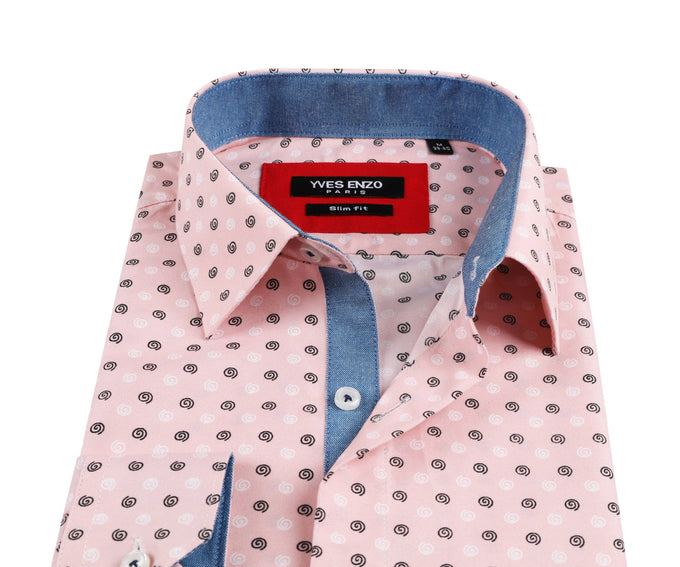Camicia slim fit rosa da uomo