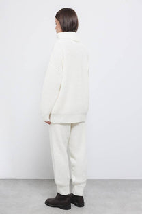 Pantaloni in maglia con vita a coste