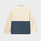 Giacca sherpa color block avorio e blu navy
