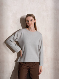 Maglia in maglia boxy con bottoni laterali