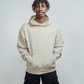 Felpa oversize con cappuccio No Bad Days Club beige
