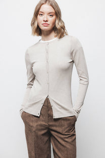 Cardigan in maglia rasata con bottoni