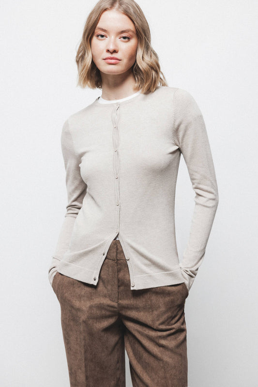 Cardigan in maglia rasata con bottoni