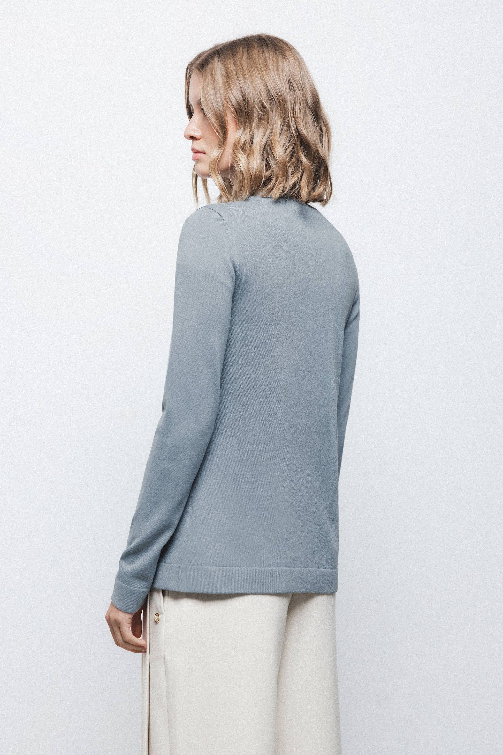 Cardigan in maglia rasata con bottoni