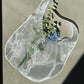 Borsa a spalla in organza trasparente con maxi spallacci