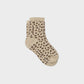 Calzini in cotone pettinato leopardati beige con glitter
